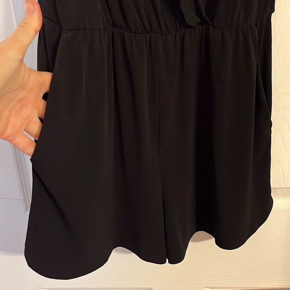 BCBG Max Azria black ruffle romper - Picture 2 of 8